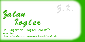 zalan kogler business card